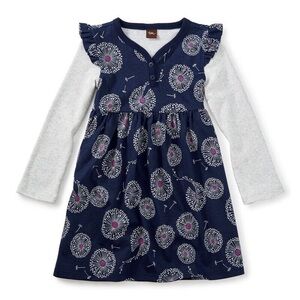 Tea Collection Wish Button Neck 100% Cotton Dress Size